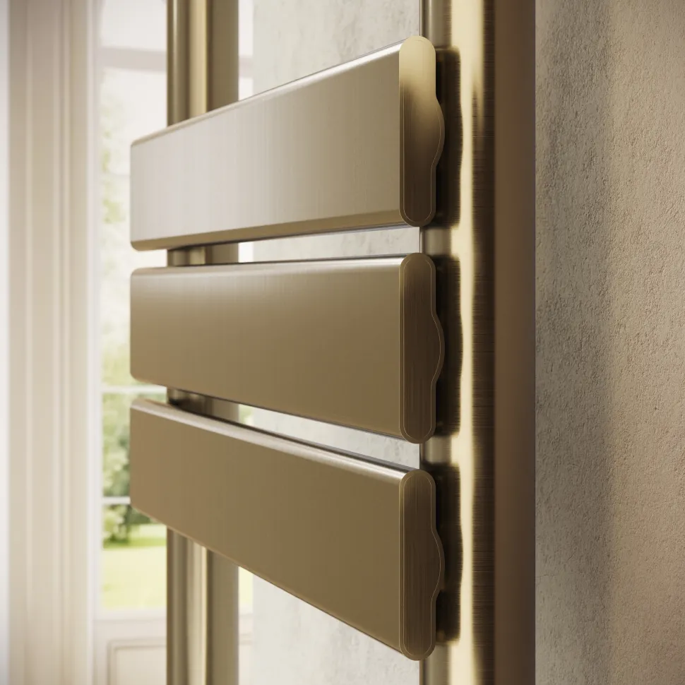 Toasty Hush Brushed Brass Flat Panel Heated Towel Rail