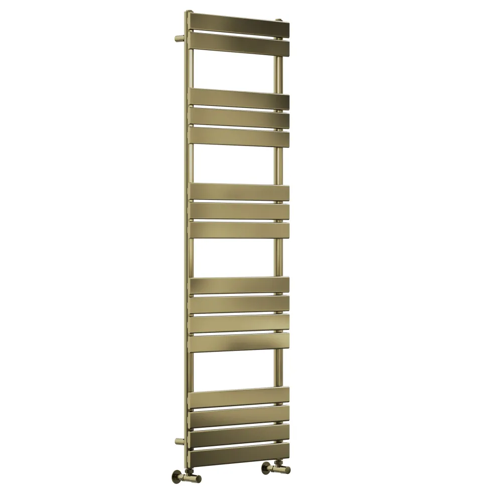 Toasty Hush Brushed Brass Flat Panel Heated Towel Rail