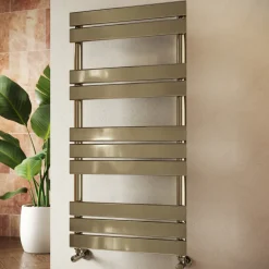 Toasty Hush Brushed Brass Flat Panel Heated Towel Rail