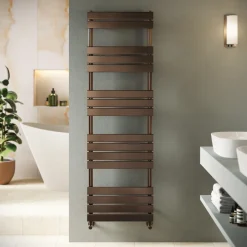 Toasty Hush Brushed Bronze Flat Panel Heated Towel Rail