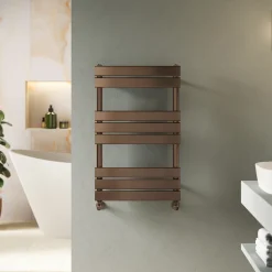 Toasty Hush Brushed Bronze Flat Panel Heated Towel Rail