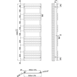 Toasty Hush Brushed Bronze Flat Panel Heated Towel Rail