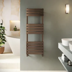 Toasty Hush Brushed Bronze Flat Panel Heated Towel Rail