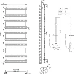 Toasty Hush Chrome Electric Flat Panel Heated Towel Rail with Heating Element
