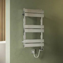 Toasty Hush Chrome Electric Flat Panel Heated Towel Rail with Heating Element
