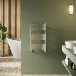 Toasty Hush Chrome Flat Panel Heated Towel Rail