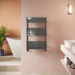 Toasty Hush Gunmetal Flat Panel Heated Towel Rail