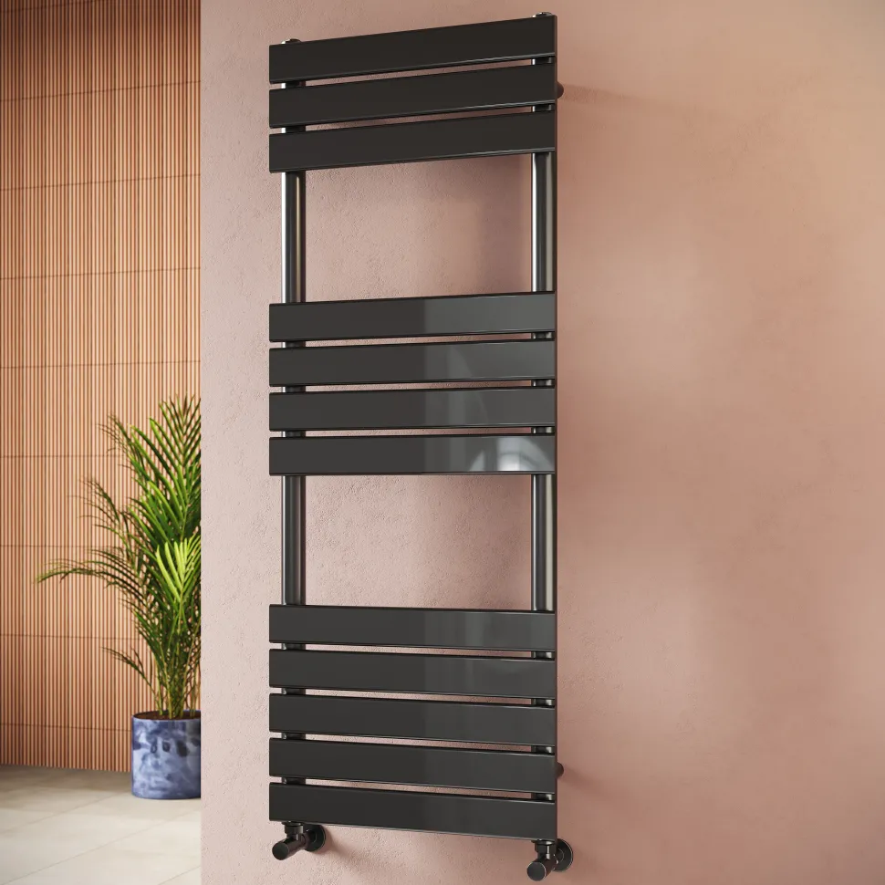 Toasty Hush Gunmetal Flat Panel Heated Towel Rail