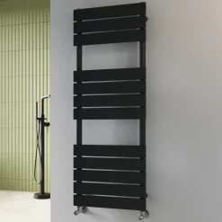 Toasty Hush Matt Black Flat Panel Heated Towel Rail