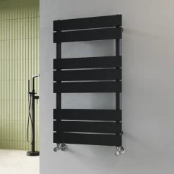 Toasty Hush Matt Black Flat Panel Heated Towel Rail