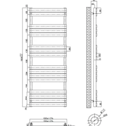Toasty Hush Matt Black Flat Panel Heated Towel Rail