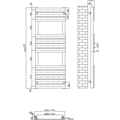 Toasty Hush White Flat Panel Heated Towel Rail