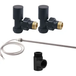 Toasty Matt Black Dual Fuel Kit With Manual Element, Valves And T-Piece