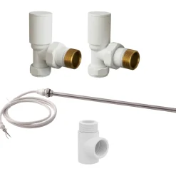 Toasty Matt White Dual Fuel Kit With Manual Element, Valves And T-Piece
