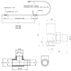 Toasty Matt White Dual Fuel Kit With Manual Element, Valves And T-Piece