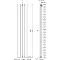 Toasty Mellow White Vertical 2 Column Radiator