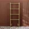 Toasty Merrin Brushed Brass Floorstanding Traditional Heated Towel Rail - 1195 x 500mm