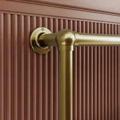 Toasty Merrin Brushed Brass Floorstanding Traditional Heated Towel Rail - 1195 x 500mm