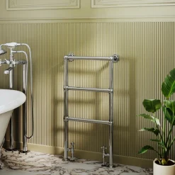 Toasty Merrin Chrome Floorstanding Traditional Heated Towel Rail
