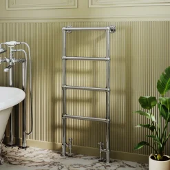 Toasty Merrin Chrome Floorstanding Traditional Heated Towel Rail