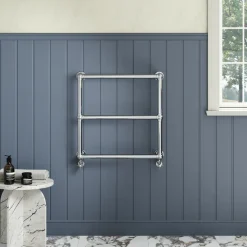 Toasty Merrin Chrome Wall Hung Traditional Heated Towel Rail - 660 x 660mm