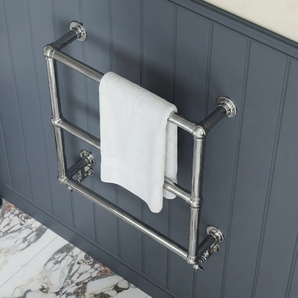 Toasty Merrin Chrome Wall Hung Traditional Heated Towel Rail - 660 x 660mm