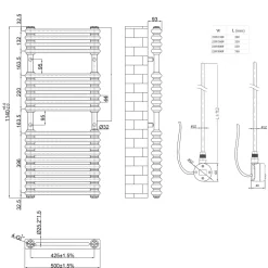Toasty Montford Anthracite Traditional Column Electric Heated Towel Rail with Heating Element