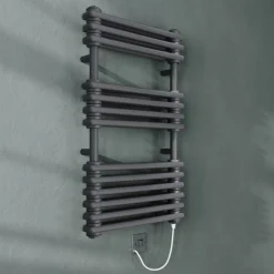 Toasty Montford Anthracite Traditional Column Electric Heated Towel Rail with Heating Element