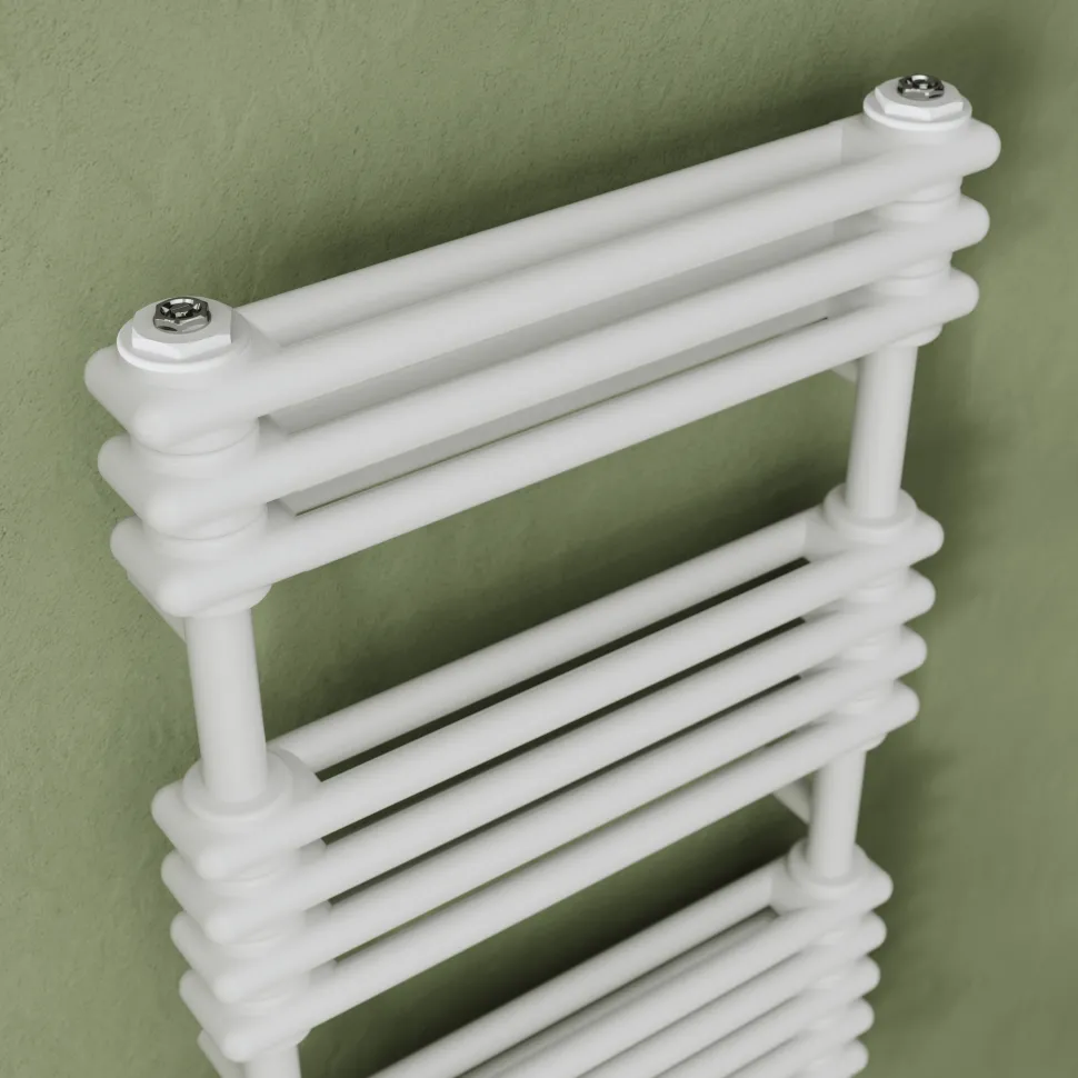 Toasty Montford White Traditional Column Heated Towel Rail