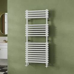 Toasty Montford White Traditional Column Heated Towel Rail