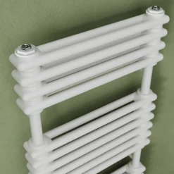 Toasty Montford White Traditional Column Electric Heated Towel Rail with Heating Element