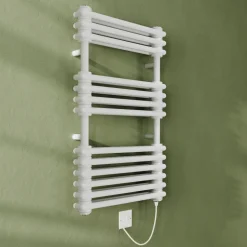 Toasty Montford White Traditional Column Electric Heated Towel Rail with Heating Element