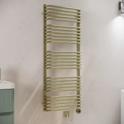 Toasty Nest Brushed Brass Electric Heated Towel Rail with Heating Element