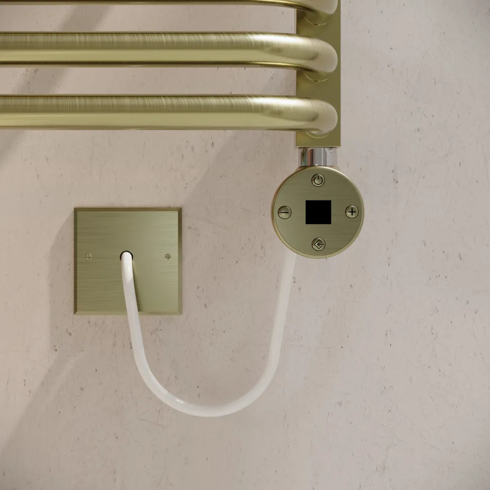 Toasty Nest Brushed Brass Electric Heated Towel Rail with Heating Element