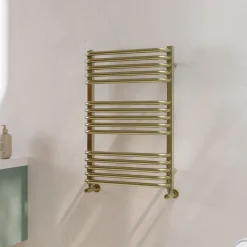 Toasty Nest Brushed Brass Heated Towel Rail