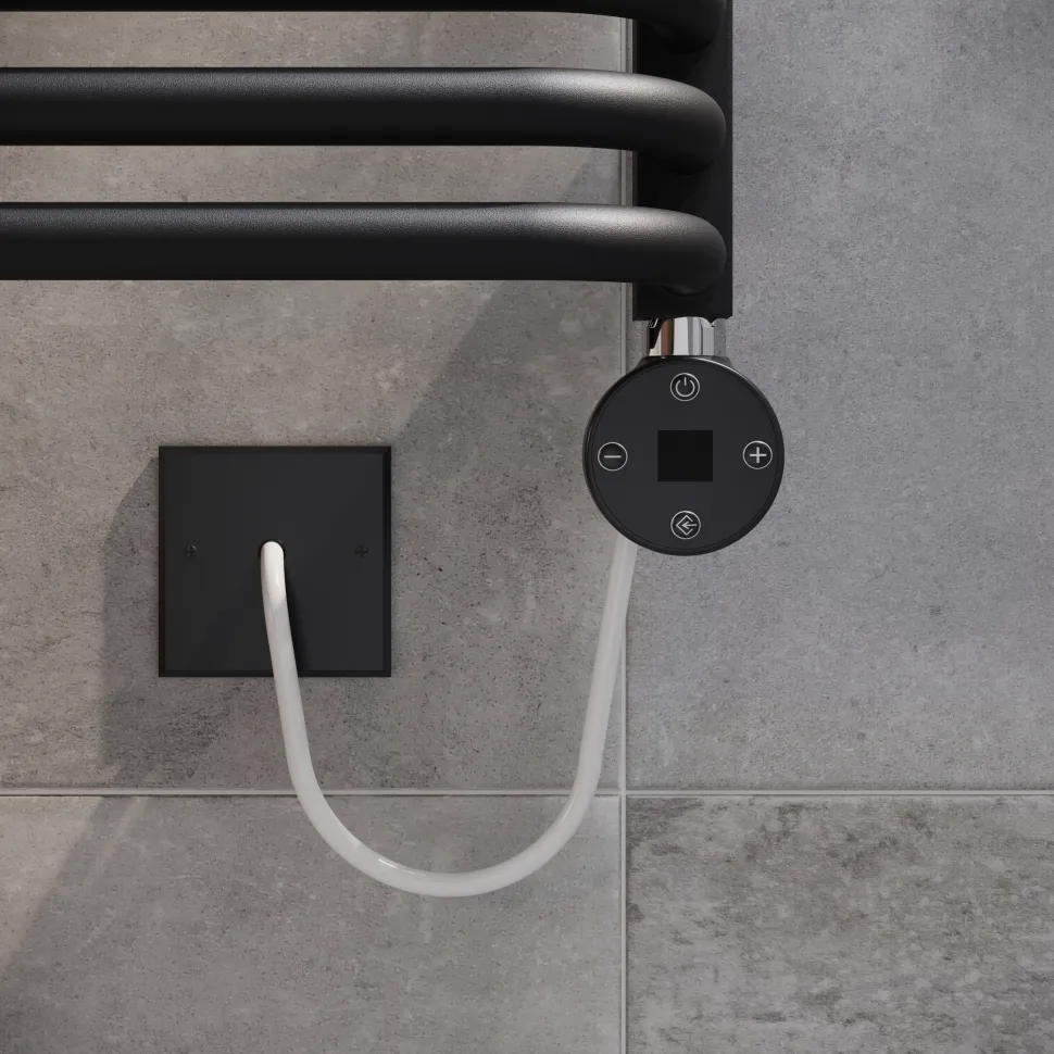 Toasty Nest Matt Black Electric Heated Towel Rail with Heating Element