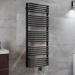 Toasty Nest Matt Black Electric Heated Towel Rail with Heating Element