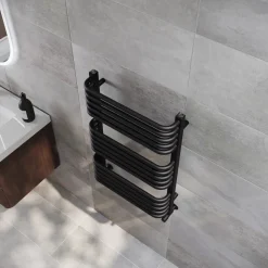 Toasty Nest Matt Black Heated Towel Rail
