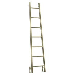 Toasty Oblique Brushed Brass Leaning Ladder Heated Towel Rail - 1800 x 500mm