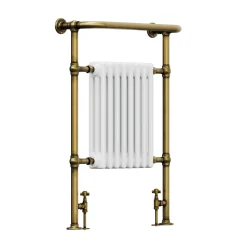 Toasty Penrose Antique Brass Traditional Heated Towel Rail - 965 x 675mm