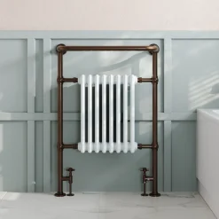 Toasty Penrose Antique Copper Traditional Heated Towel Rail - 965 x 675mm