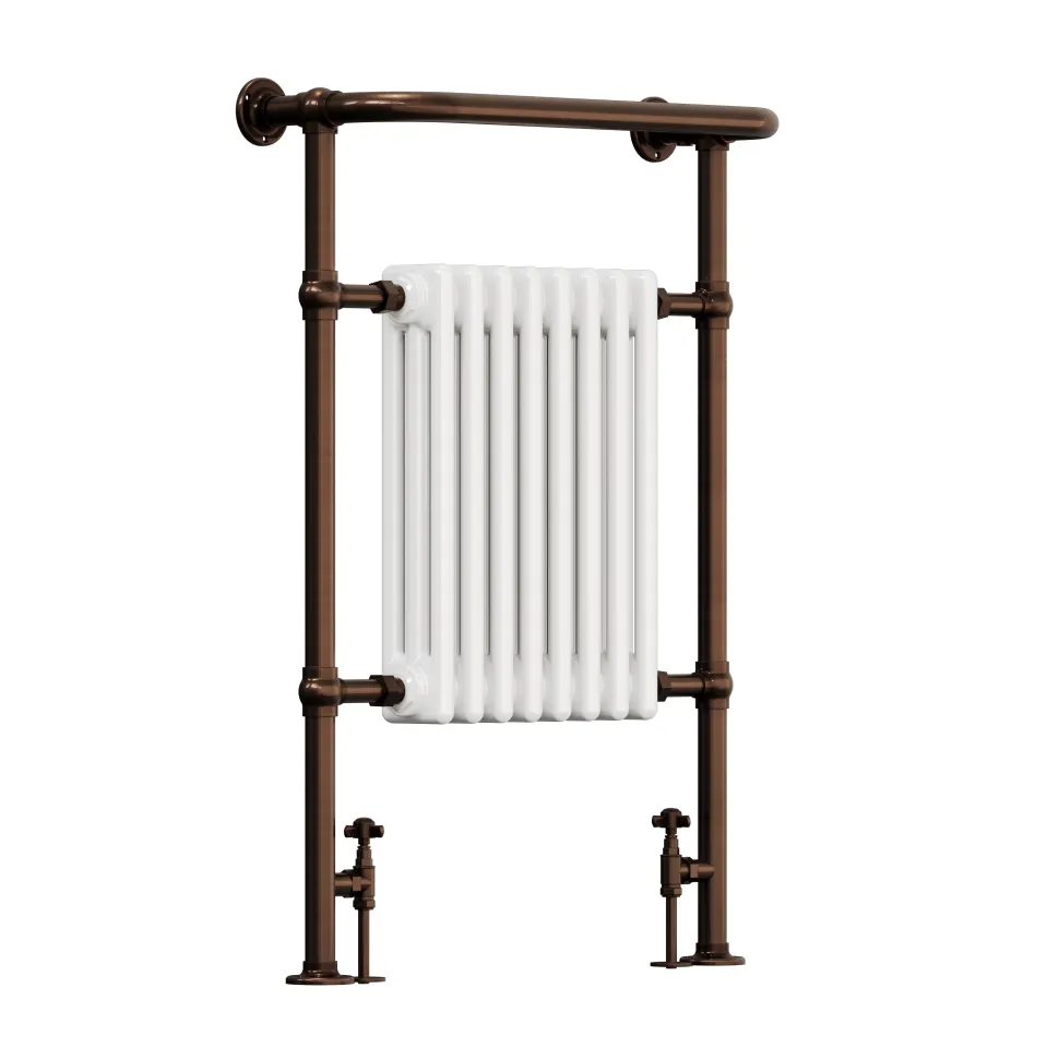 Toasty Penrose Antique Copper Traditional Heated Towel Rail - 965 x 675mm