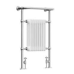 Toasty Penrose Chrome & White Traditional Heated Towel Rail