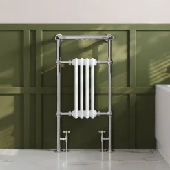 Toasty Penrose Chrome & White Traditional Heated Towel Rail