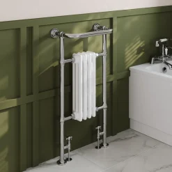 Toasty Penrose Chrome & White Traditional Heated Towel Rail