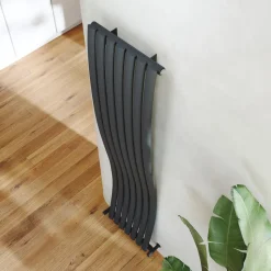 Toasty Plume Anthracite Vertical Wave Radiator - 1800 x 415mm