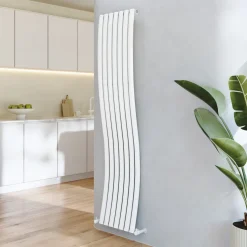 Toasty Plume White Vertical Wave Radiator - 1800 x 415mm