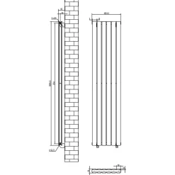 Toasty Radiance Anthracite Flat Panel Vertical Radiator