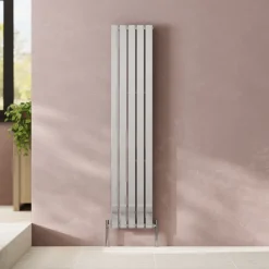 Toasty Radiance Chrome Single Flat Panel Vertical Radiator