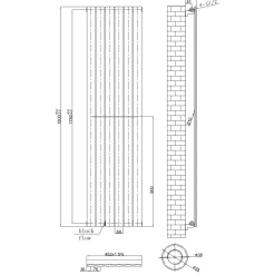 Toasty Radiance Chrome Single Flat Panel Vertical Radiator